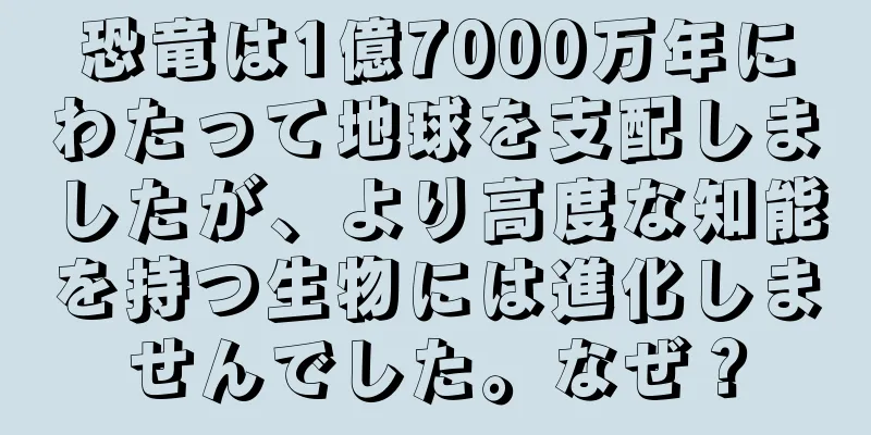 恐竜は1億7000万年にわたって地球を支配しましたが、より高度な知能を持つ生物には進化しませんでした。なぜ？