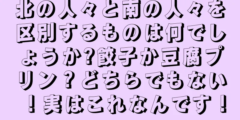 北の人々と南の人々を区別するものは何でしょうか?餃子か豆腐プリン？どちらでもない！実はこれなんです！