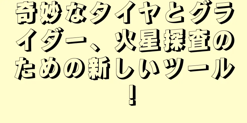 奇妙なタイヤとグライダー、火星探査のための新しいツール！