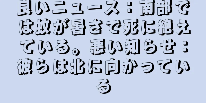 良いニュース：南部では蚊が暑さで死に絶えている。悪い知らせ：彼らは北に向かっている