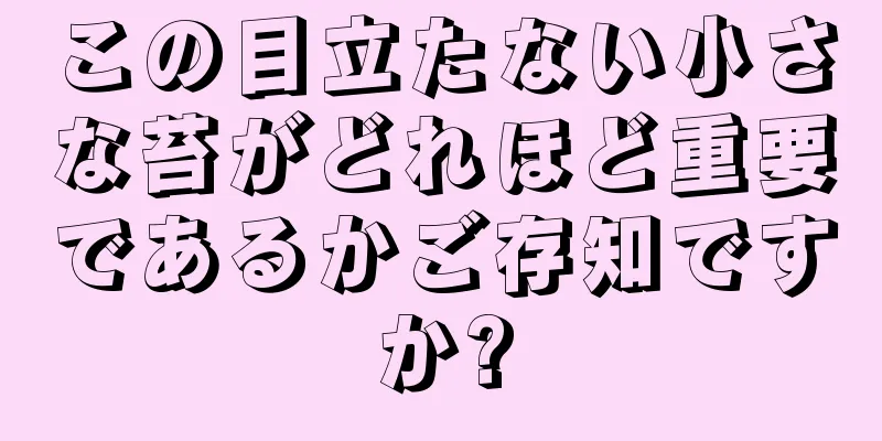 この目立たない小さな苔がどれほど重要であるかご存知ですか?