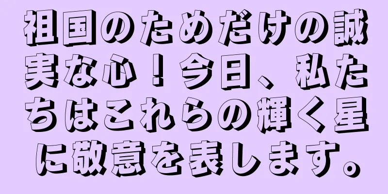 祖国のためだけの誠実な心！今日、私たちはこれらの輝く星に敬意を表します。