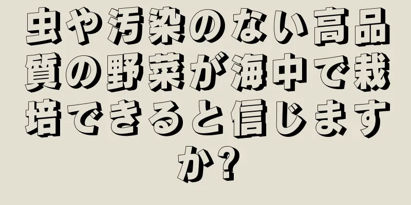 虫や汚染のない高品質の野菜が海中で栽培できると信じますか?