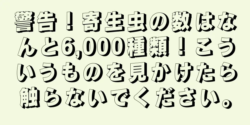 警告！寄生虫の数はなんと6,000種類！こういうものを見かけたら触らないでください。