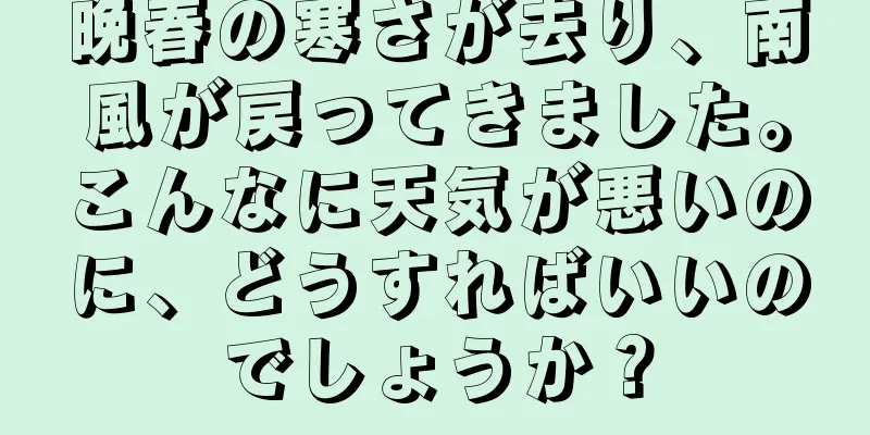 晩春の寒さが去り、南風が戻ってきました。こんなに天気が悪いのに、どうすればいいのでしょうか？