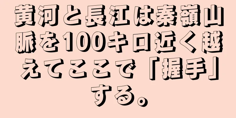 黄河と長江は秦嶺山脈を100キロ近く越えてここで「握手」する。