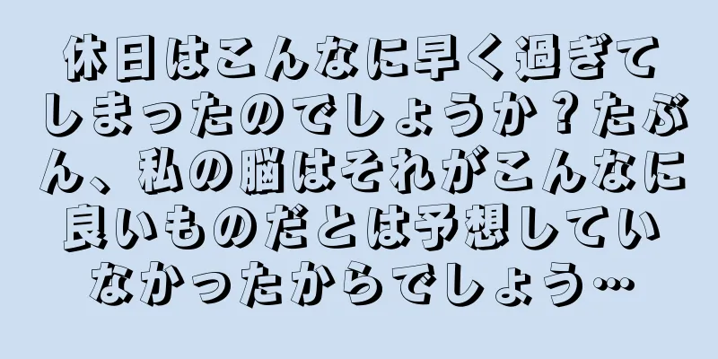 休日はこんなに早く過ぎてしまったのでしょうか？たぶん、私の脳はそれがこんなに良いものだとは予想していなかったからでしょう…
