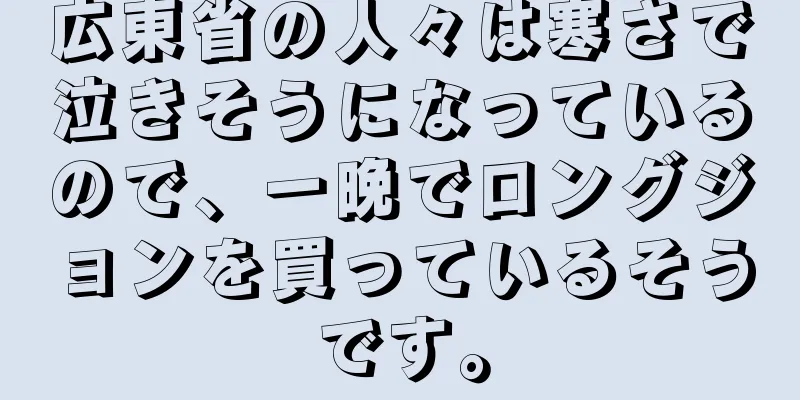 広東省の人々は寒さで泣きそうになっているので、一晩でロングジョンを買っているそうです。