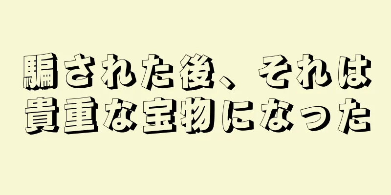 騙された後、それは貴重な宝物になった