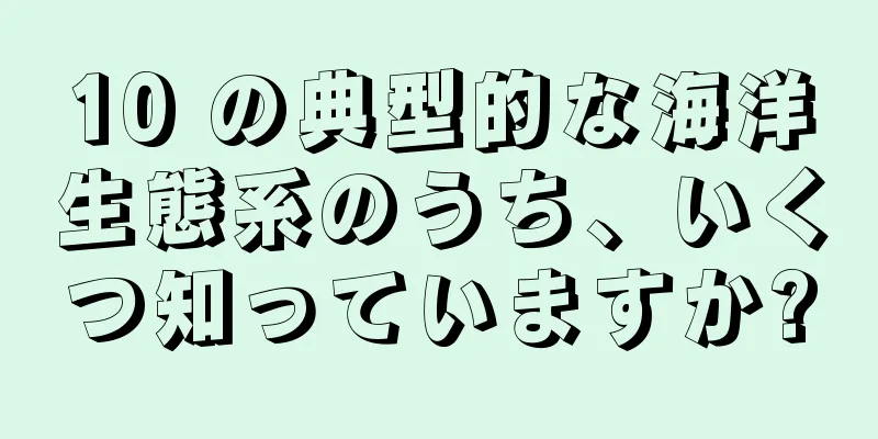 10 の典型的な海洋生態系のうち、いくつ知っていますか?